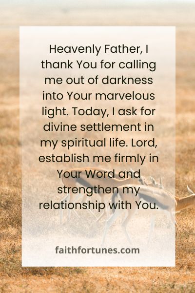 Prayers For Divine Settlement
