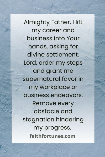 Prayers For Divine Settlement